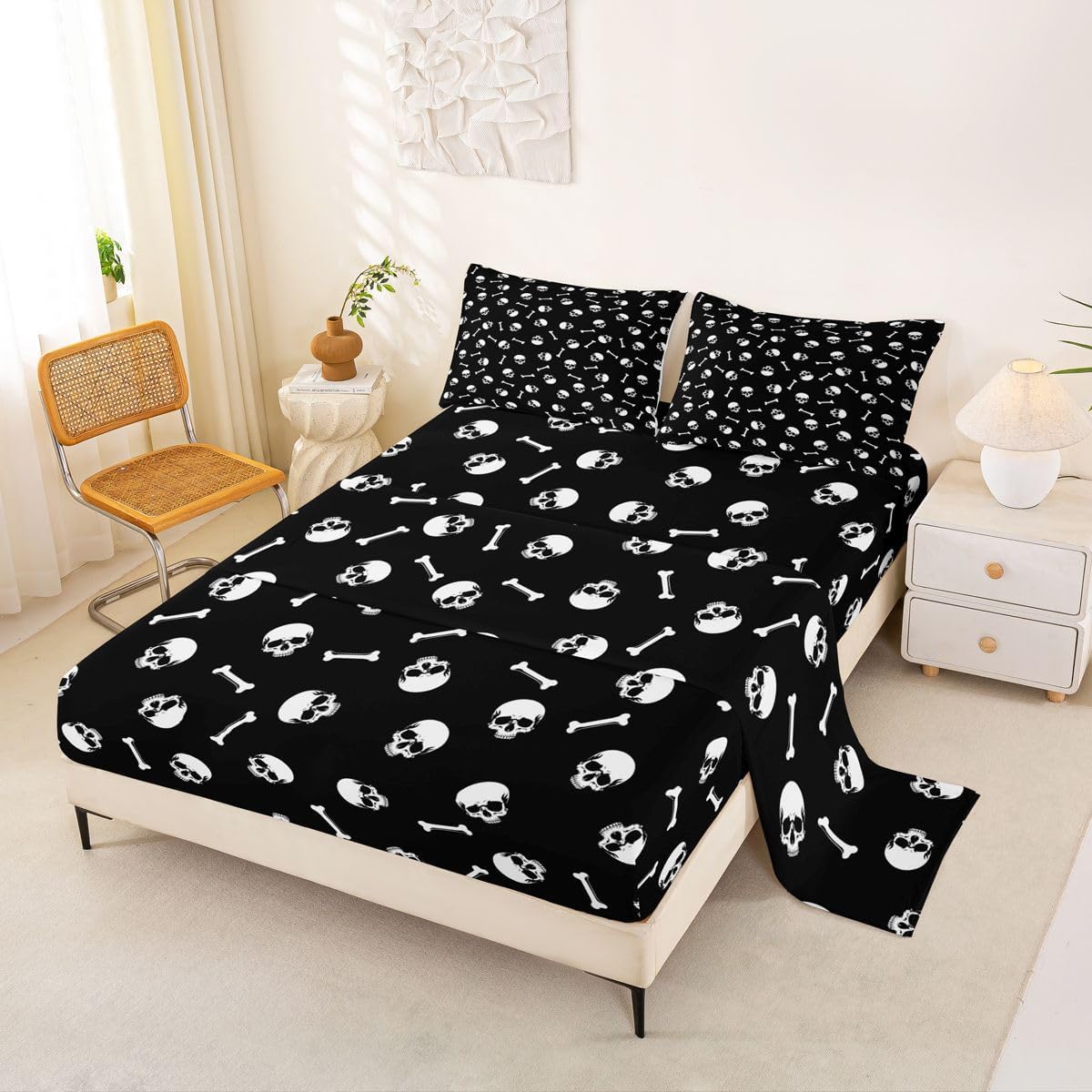 Erosebridal Horror Skull King Bed Sheets