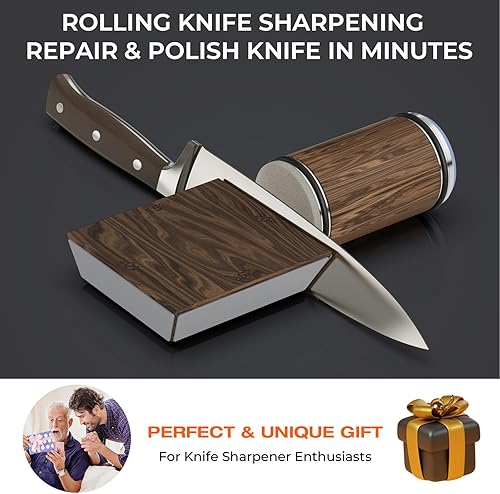 Miniatura 7 de Afilador de cuchillos rodantes - Kit de afilado de cuchillos con diamantes industriales y discos de cerámica, sistema de afilado de cuchillos