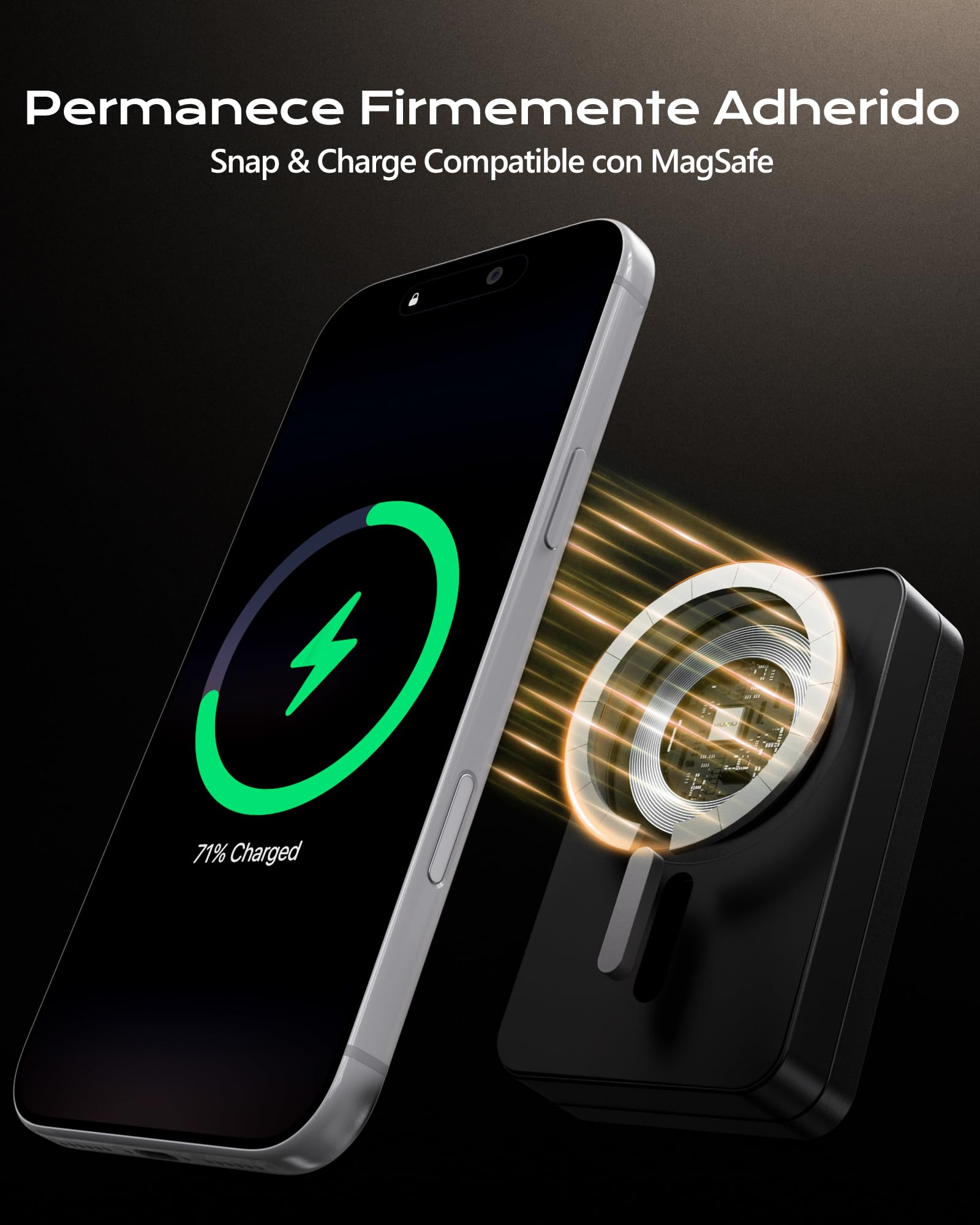 KU XIU Qi2.2 25W Magnético Power Bank 10000mAh para iPhone y Apple Watch | 3-in-1 Bateria Externa con Soporte, Compatible con Magsafe, 30W USB-C Carga Rapida, para iPhone & iWatch & Airpods, Negro