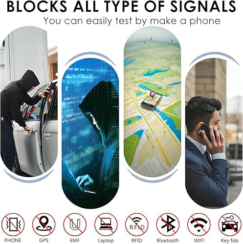 Miniatura 9 de Faraday - Bolsas para teléfonos, paquete de 2 cajas Faraday de bloqueo de señal, bloqueo de señal RFID, bolsa Faraday para teléfono, tabletas, datos