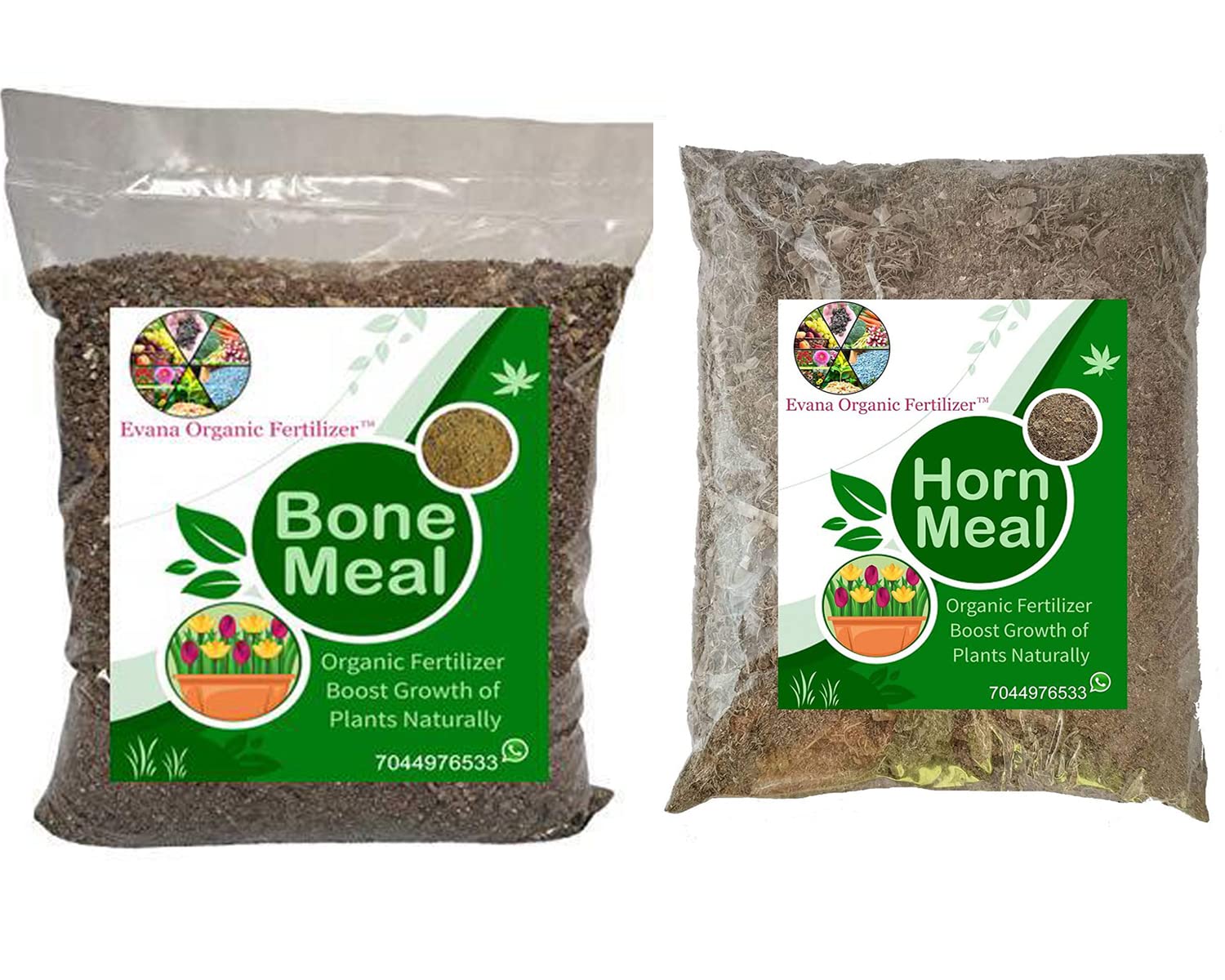 Evana Organic Fertilizer Pure and Natural Combo Pack of Bone Meal and Horn Meal 500 gm each || plant foods for home gardening(Total 1 KG) (B0BY75KLKQ) Amazon Price History, Amazon Price Tracker
