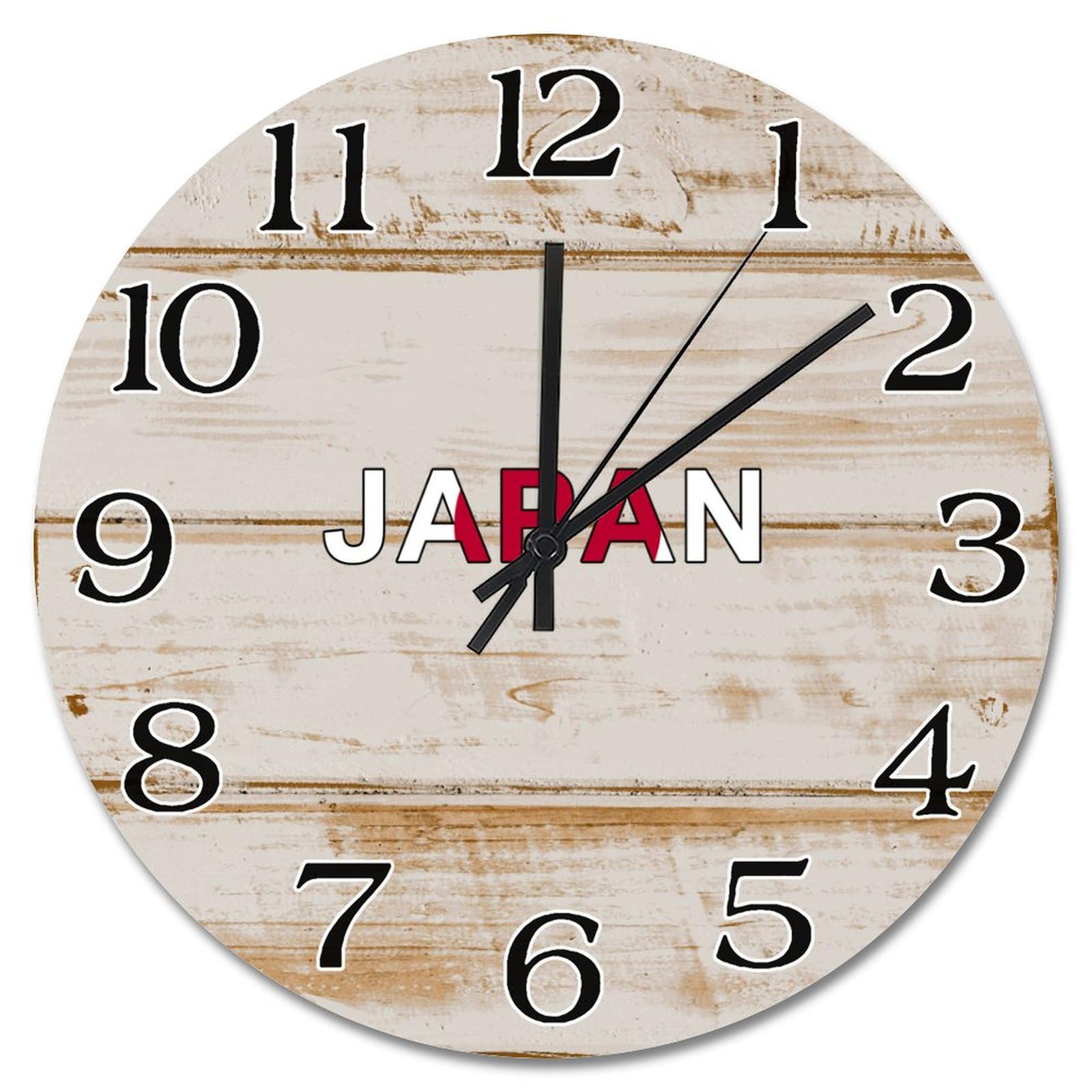 Horloge murale en bois drapeau Japon 30 cm silencieuse pour salon