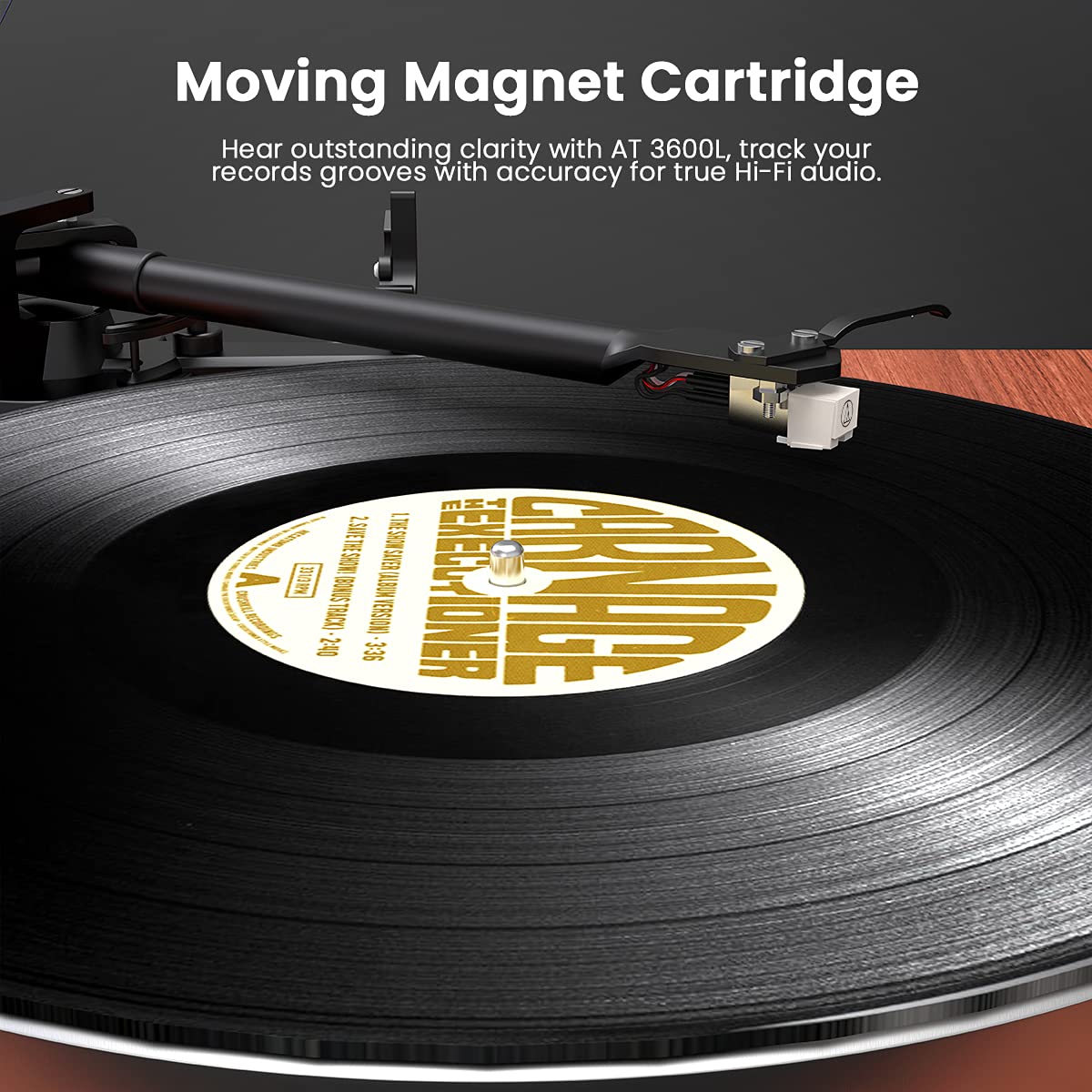 ANGELS HORN High Fidelity Vinyl Record Player, Bluetooth Turntable, 2