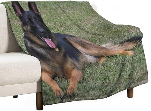 Manta  Manta de pastor alemán, manta de franela suave para cama y sofá (70 x 80 pulgadas)