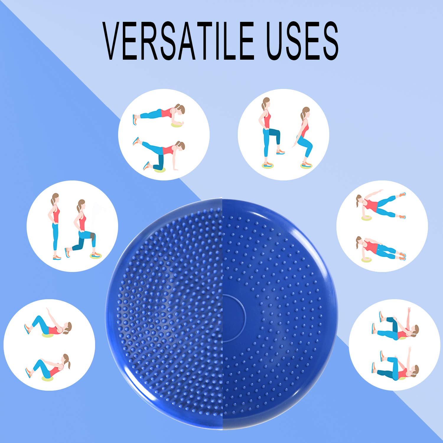 Cojín oscilante, disco de equilibrio, asiento ondulado, almohadillas de equilibrio para terapia física, disco de estabilidad, disco Dyna, tabla oscilante para perros, oficina, niños sensoriales,