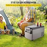 Réfrigérateur 12 volts VEVOR 35L (37 quarts) portable, petit refroidisseur avec 12/24V DC et 120-240V AC, réfrigérateur de voiture -4°F-68°F pour camion, VR, bateau, camping et voyage
