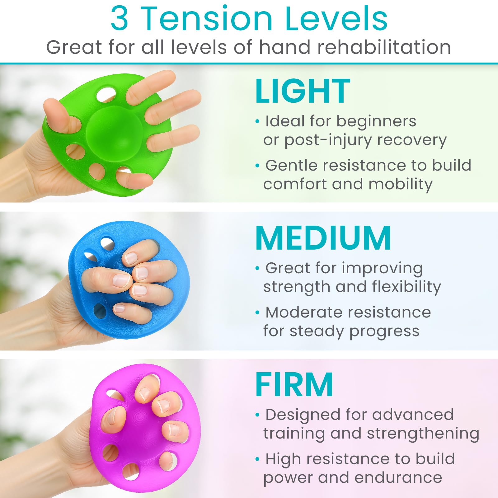 Vive Finger Exerciser Strengthener (3 Pack) - Hand Therapy Equipment — Amazon image 3