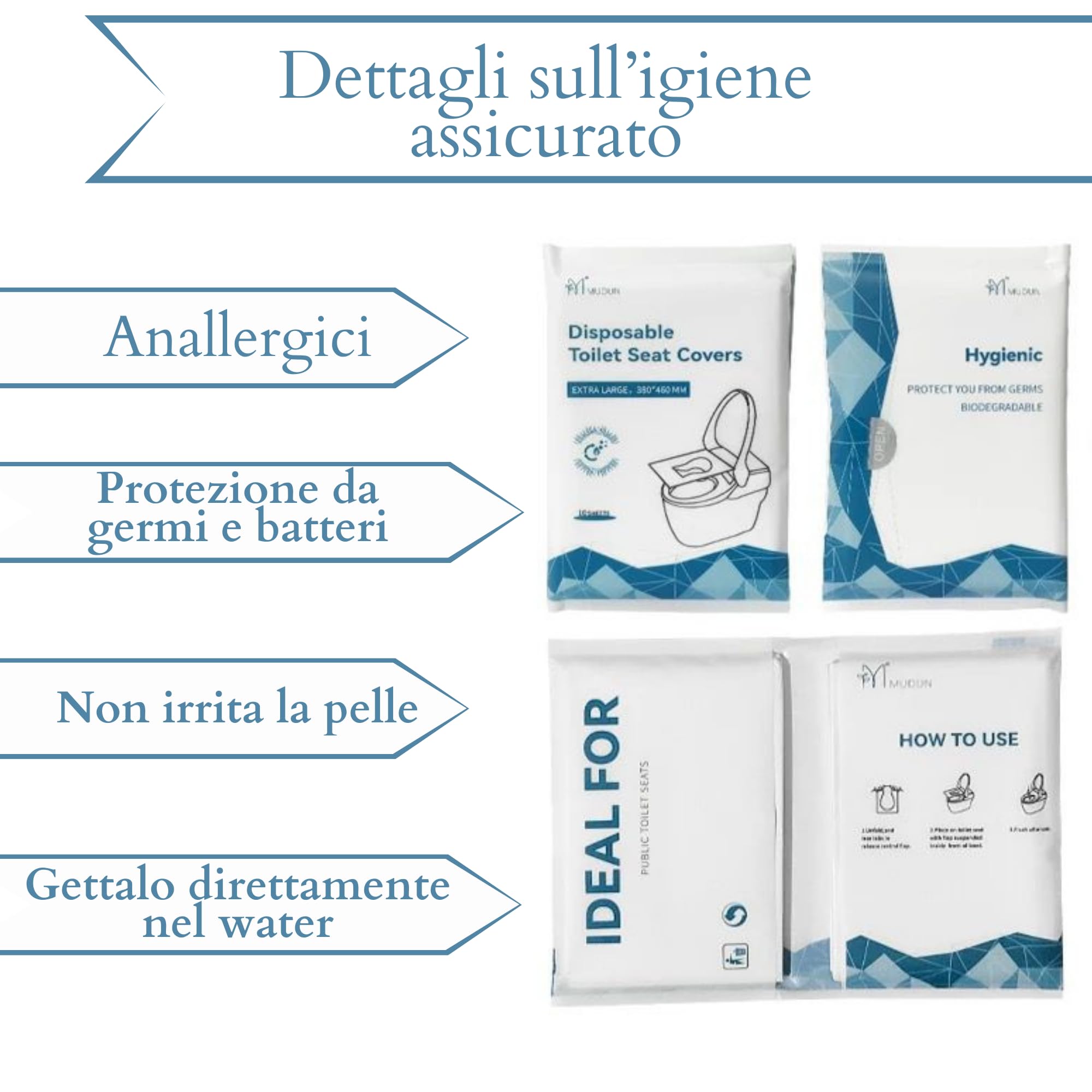 Copriwater usa e getta biodegradabili 50 Pezzi igienici monouso viaggio carta