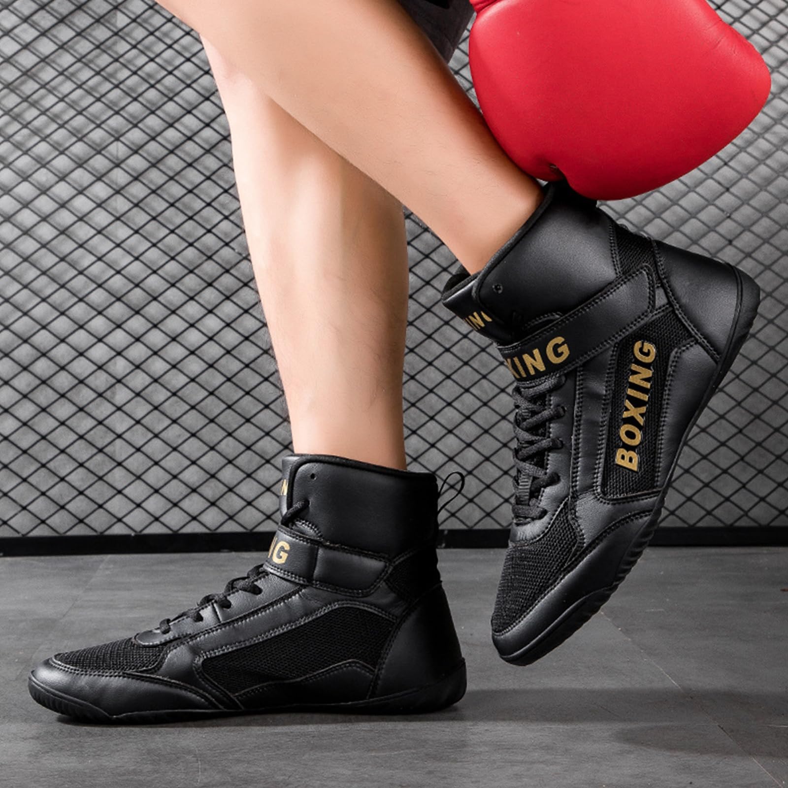 Zapatos de Boxeo para Hombres Zapatos de Lucha Adolescentes Mujeres Zapatillas de Entrenamiento Integral