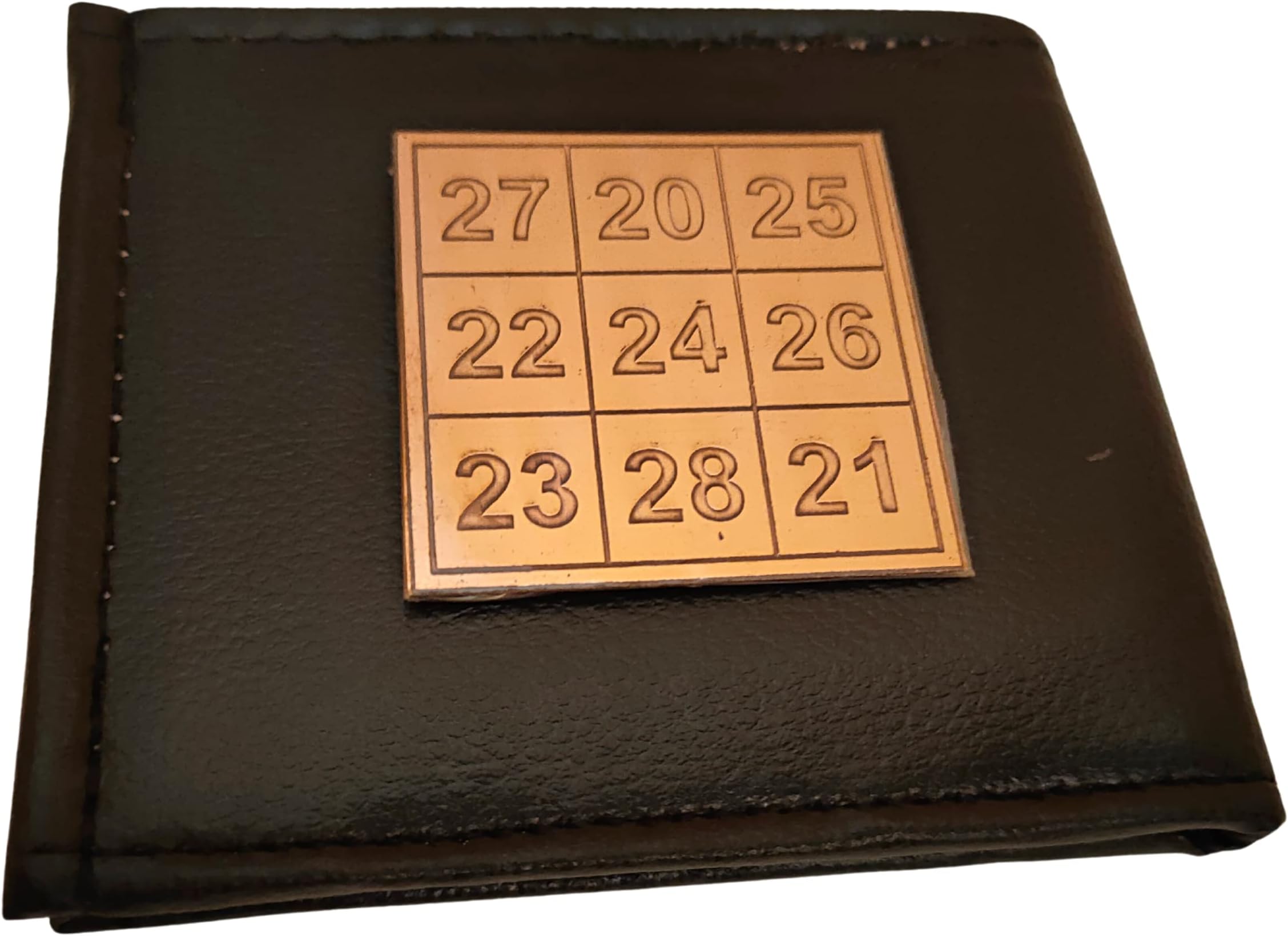 Kuber Card of Abundance For Wallet | Kuber Yantra Numbers Small 2 Inch X 2 Inch Copper Yantra Brown Colour 1 Piece