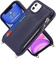 Vista 143 de Cavor for iPhone 11 Wallet Case with Card Slots Holder,Premium PU Leather Kickstand Feature Case [Wrist Strap] Double Magnetic Clasp Shockproof Flip