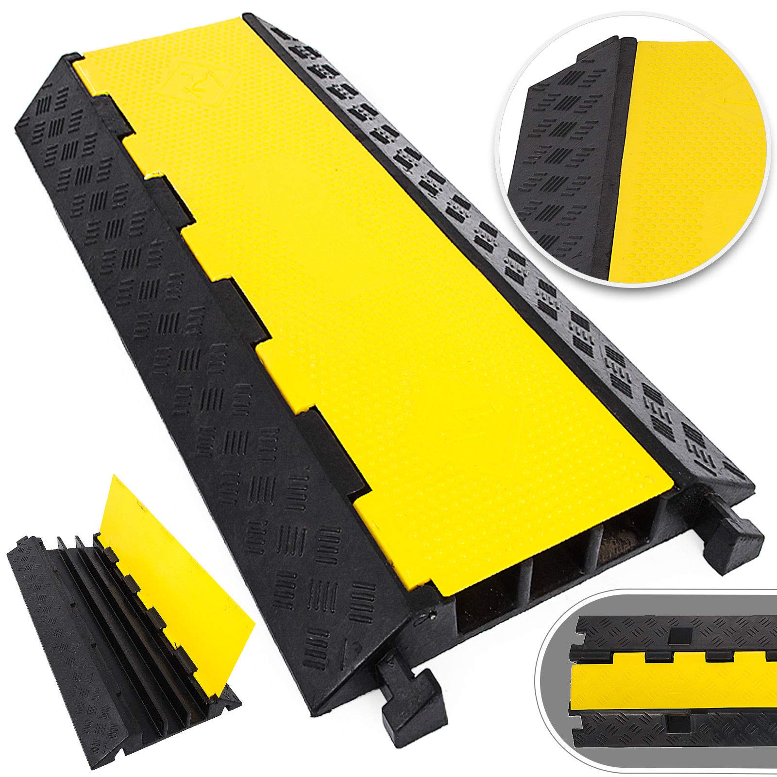 Buy Large 3Channel Cable Protectors Ramp Heavy Duty 20 Tons Load Capacity Rubber Speed Bumps