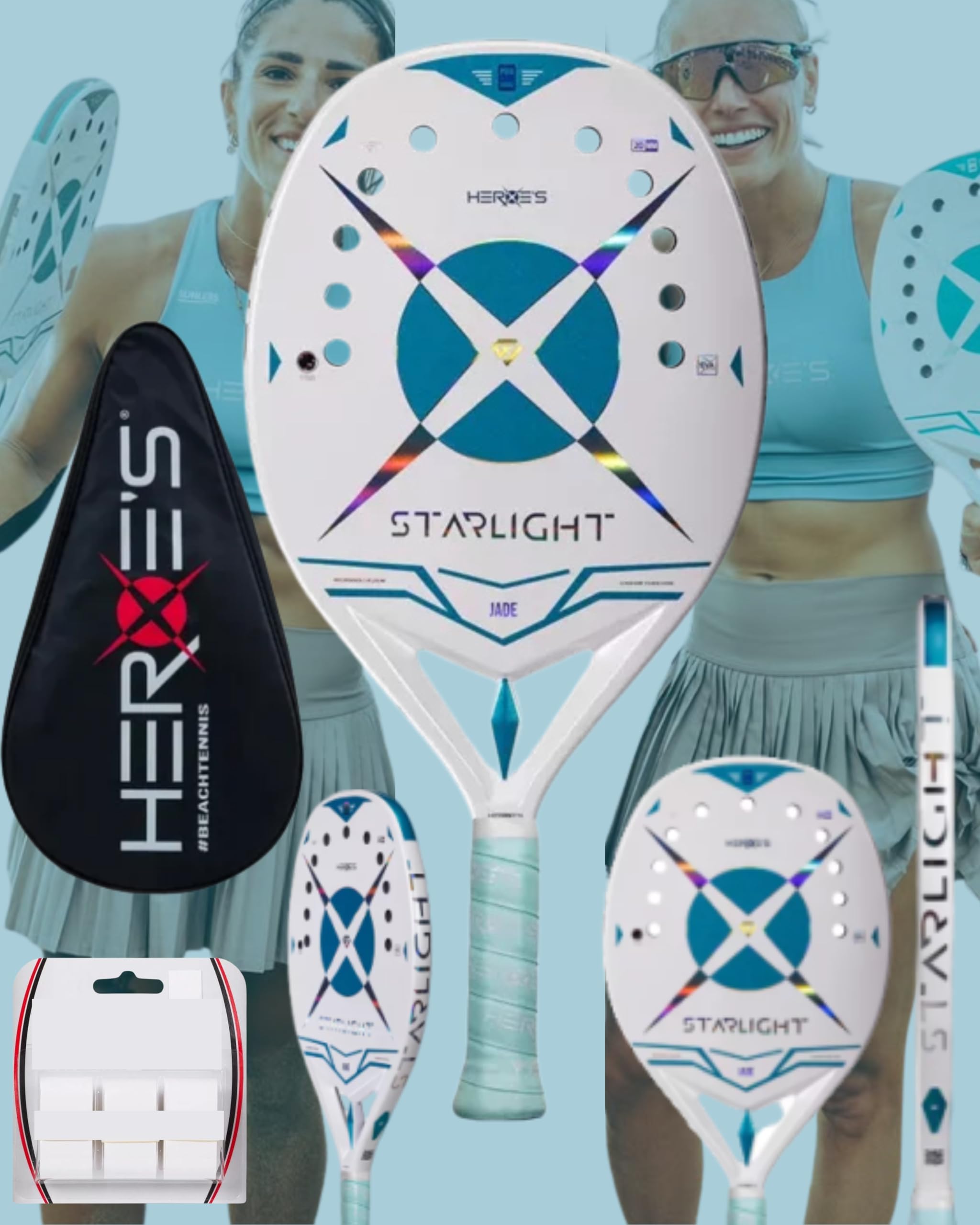 RAQUETE BEACH TENNIS HEROES STARLIGHT 2025 3K CARBONO Giulia