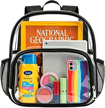 Small Clear Backpack for Stadium Events, 12x12x6,Stadium Approved