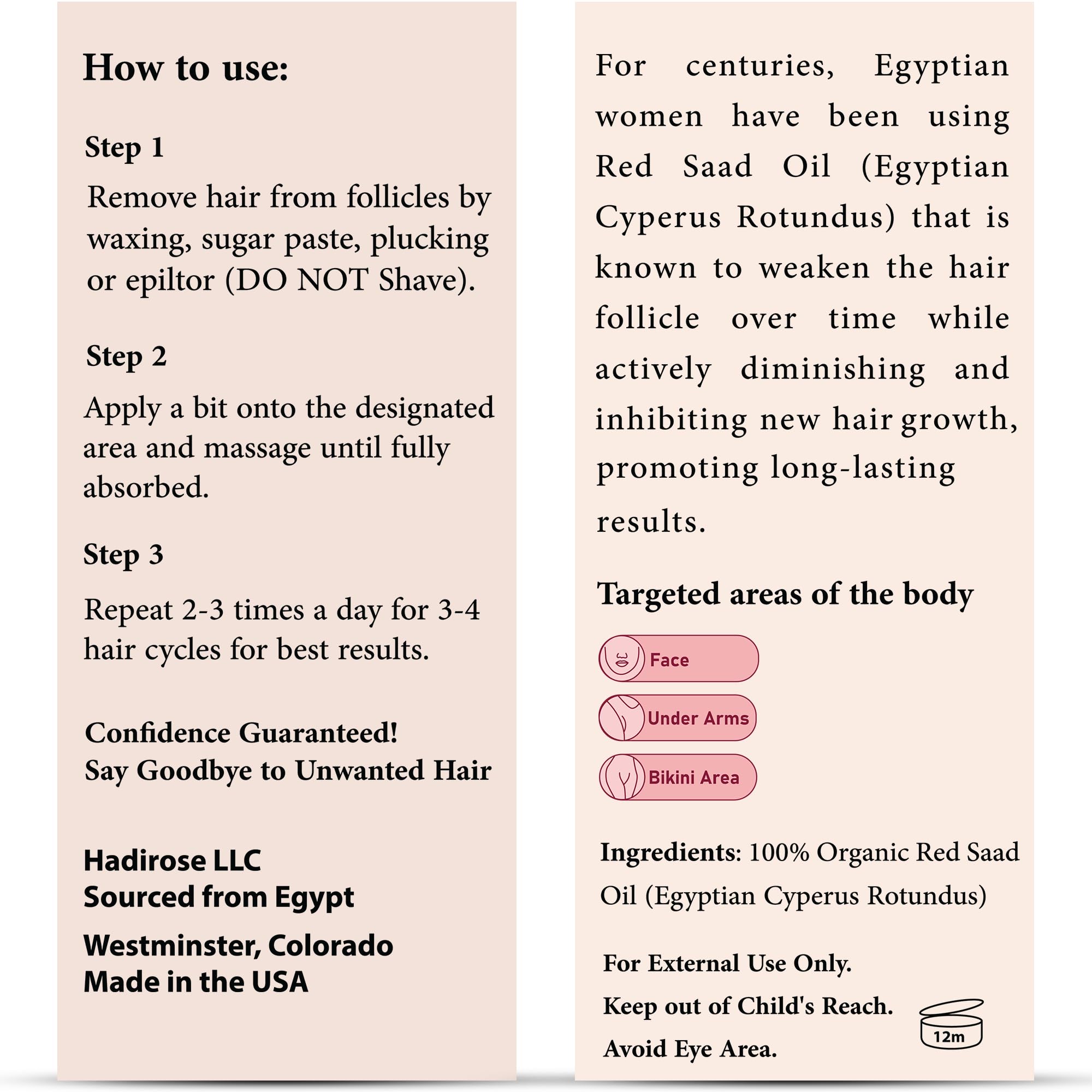 Silky Red 100% Pure Egyptian Red Saad Hair Removal Oil