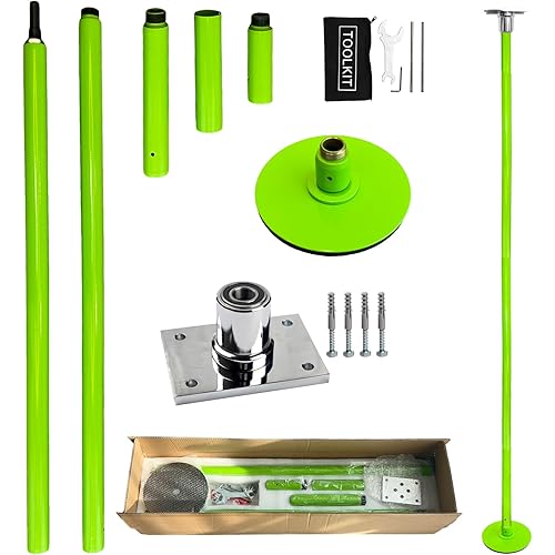 PRIOR FITNESS Permanent Fixed Dance Pole Kit, Professional 45mm Spinning & Static Dancing Pole Heavy-Duty Steel Pole Dance for Home, Adjustable Height Excellent for Home Exercise Studio Club Gym