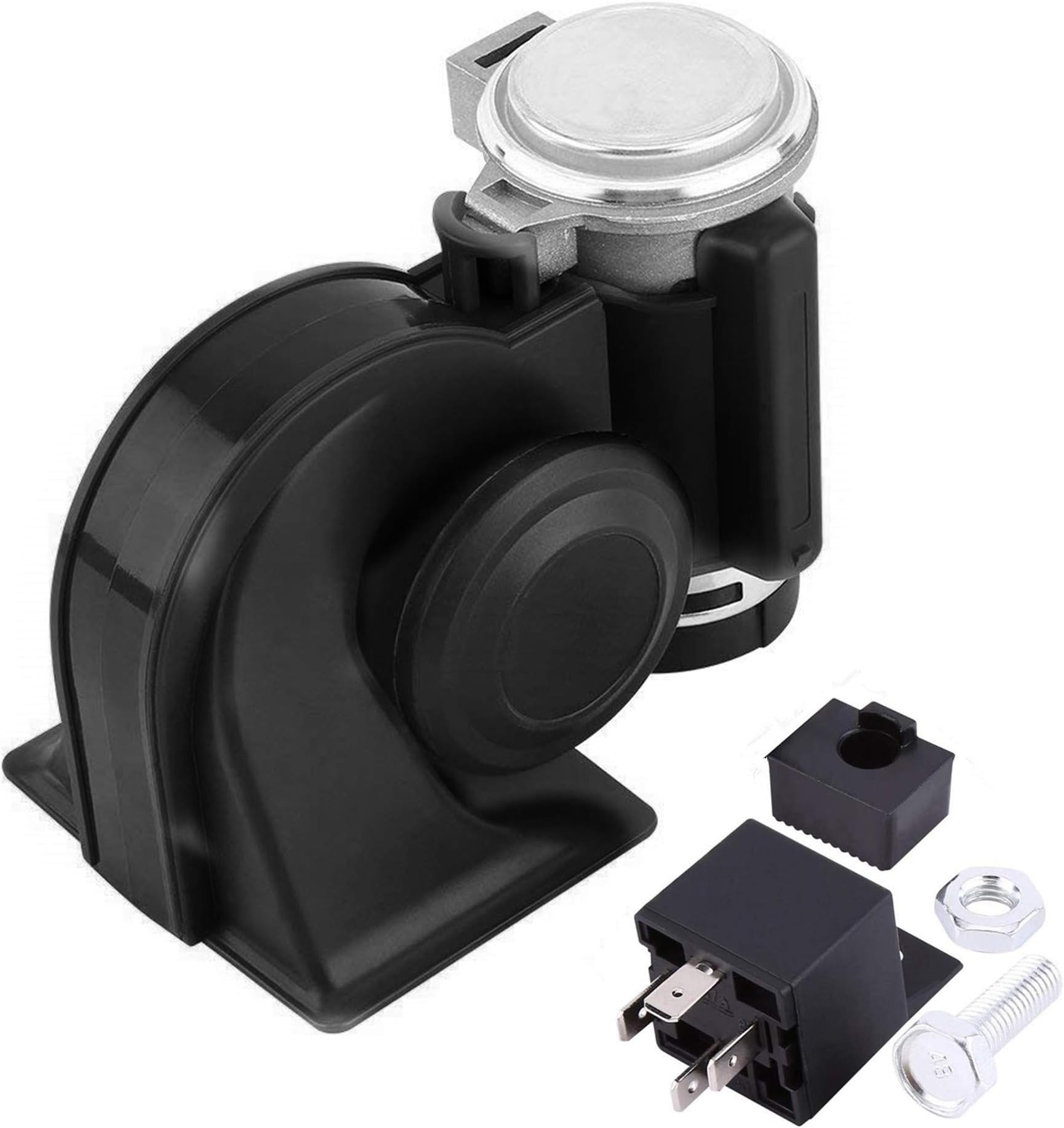 SoundOriginal12Volt Loud Car Air Horn Big Truck Horn 150db with Automotive Relay Electric Horn for Truck Car Motorcycle (Black)