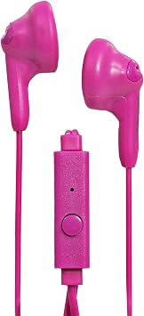 Magnavox MHP4820M-PK Gummy Earbuds with Microphone in Pink | Available in Pink, Purple, White, Black, Blue | Earbuds Gummy | Extra Value Comfort Stereo Earbuds | Durable Rubberized Cable |