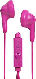 Magnavox MHP4820M-PK Gummy Earbuds with Microphone in Pink | Available in Pink, Purple, White, Black, & Blue | Earbuds Gummy | Extra Value Comfort Stereo Earbuds | Durable Rubberized Cable |
