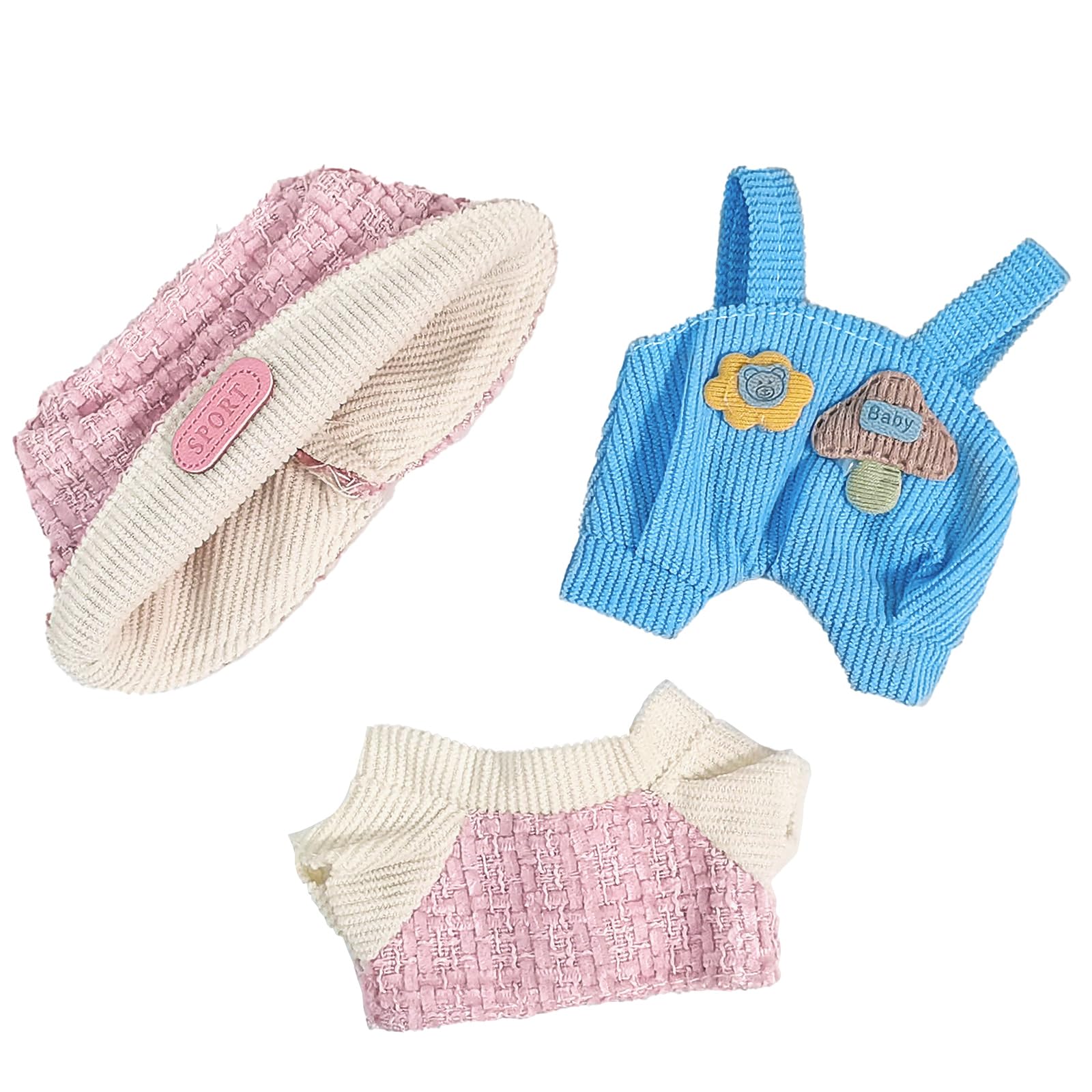 Tenue Complète Salopette Souriante + Accessoires Pour Poupée Labubu 17 Cm – Style Kawaii