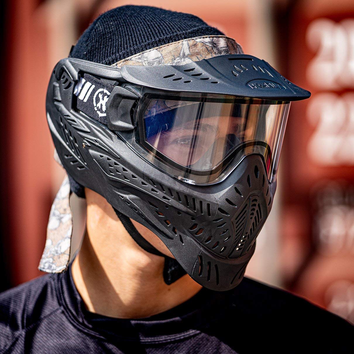 HK Army HSTL Goggle Paintball Airsoft Mask with Anti Fog Thermal Lens (Black/Clear Lens)