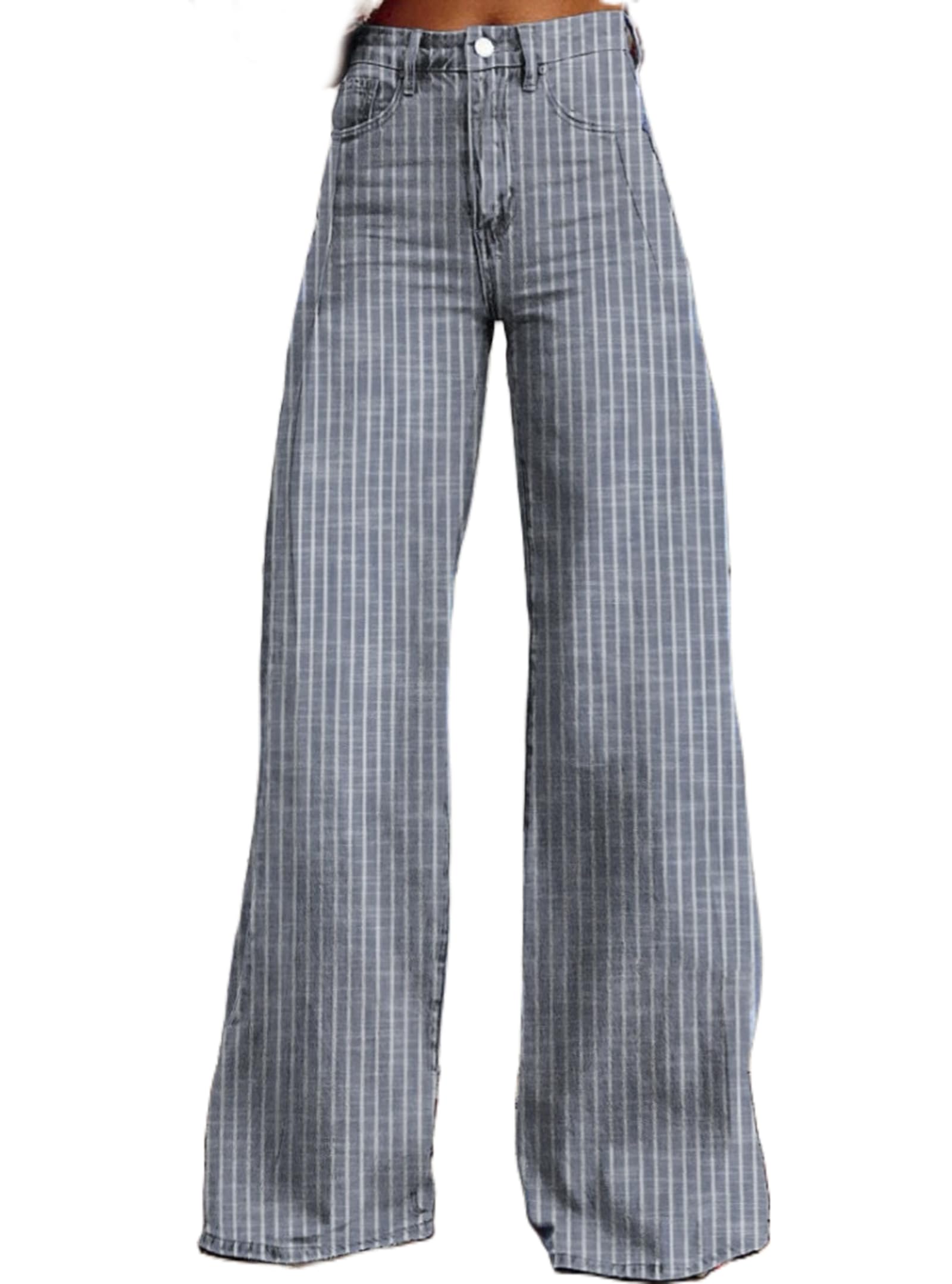MxiqqpltkyY2k Striped Bell Bottom Jeans Women High Waisted Boyfriend Denim Pants Baggy Wide Leg Stretchy Bootcut Flare Jeans