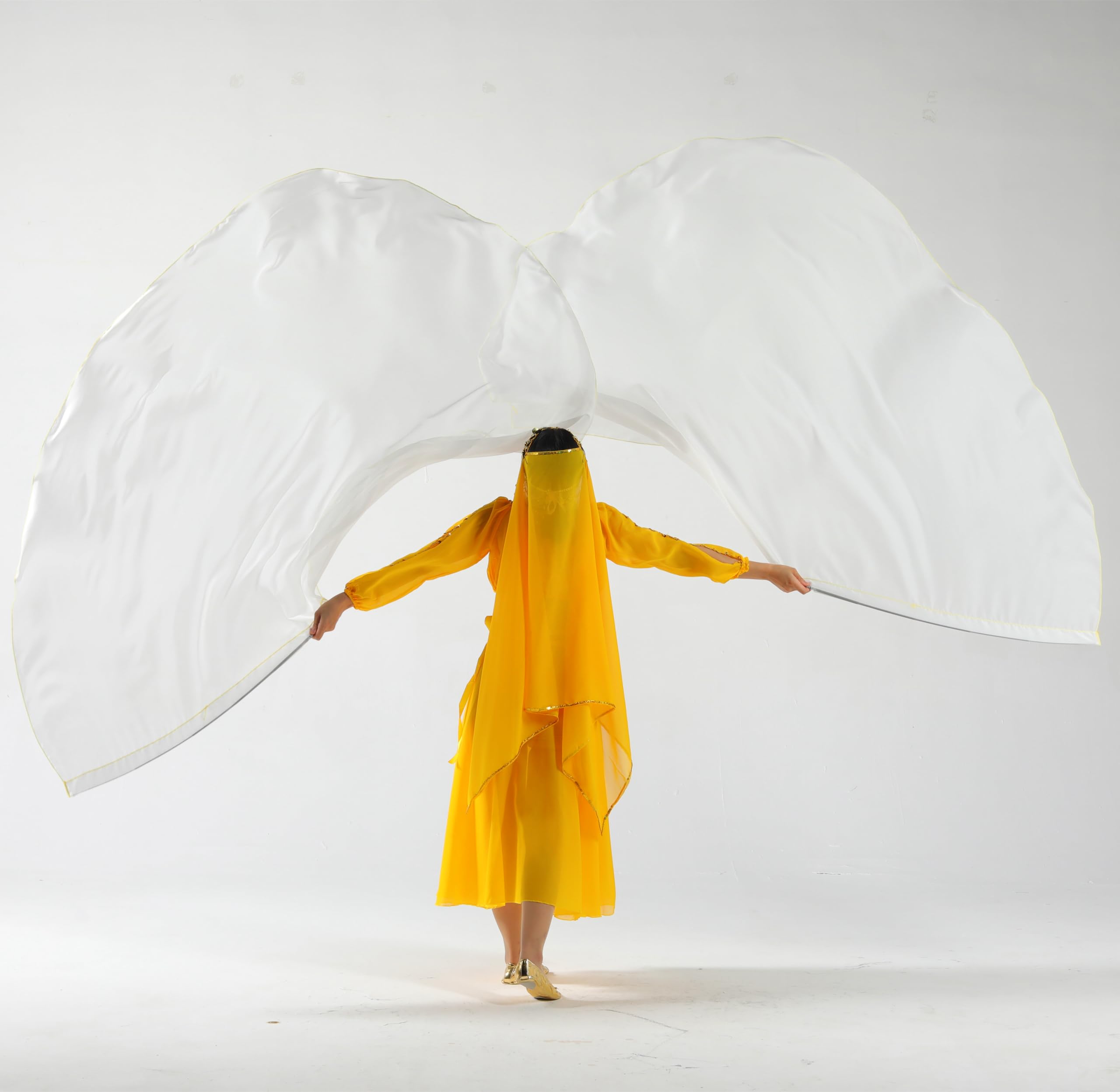 Baisdan 140 x 190 cm Bandiere di adorazione in chiffon con aste flessibile, bandiere di lode e danza di adorazione per la chiesa, adorazione profetica, danza di lode