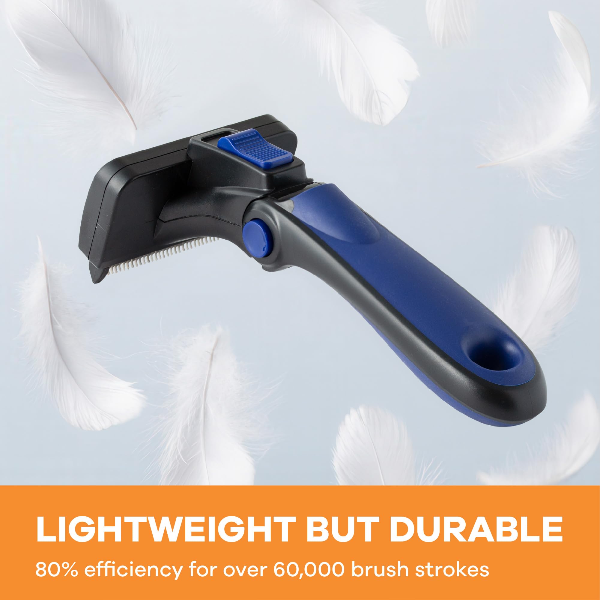 Cepillo de pelo para perros, gatos y mascotas de pelo corto, cepillo ligero para desprendimiento, masaje y aseo – Peine desenredante y suministros de deshedder - pequeño, azul