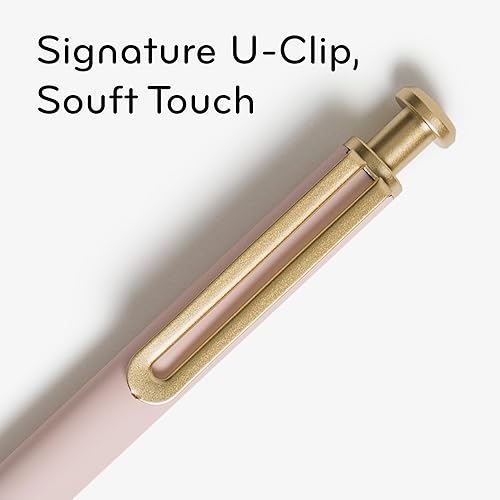 Miniatura 5 de U Brands Monterey Soft Touch - Bolígrafos para oficina, color negro medianoche y rubor, punta media, 0.028 in, 2 unidades