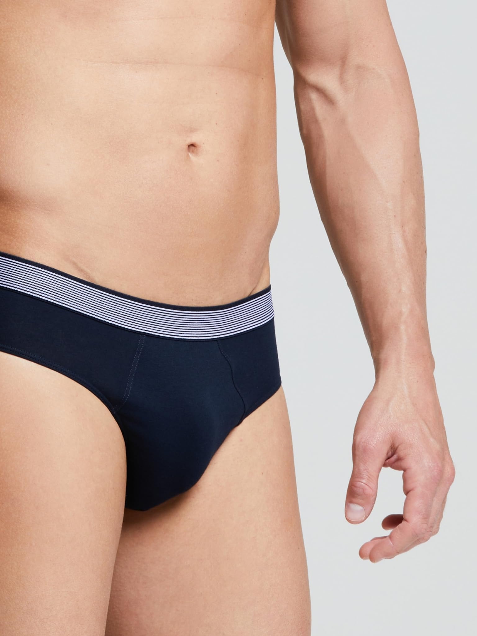 POMPEA 3 Pezzi Slip Uomo in Cotone Elasticizzato, Mutande Uomo con Cinturino a Contrasto