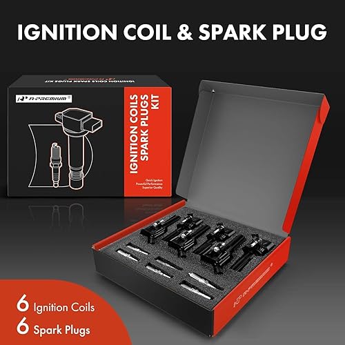 Miniatura 2 de A-Premium Bobinas de encendido y bujías compatibles con Chevrolet Trailblazer 2006-2009, Trailblazer EXT 2006 y Buick Rainier 2006-2007 e Isuzu