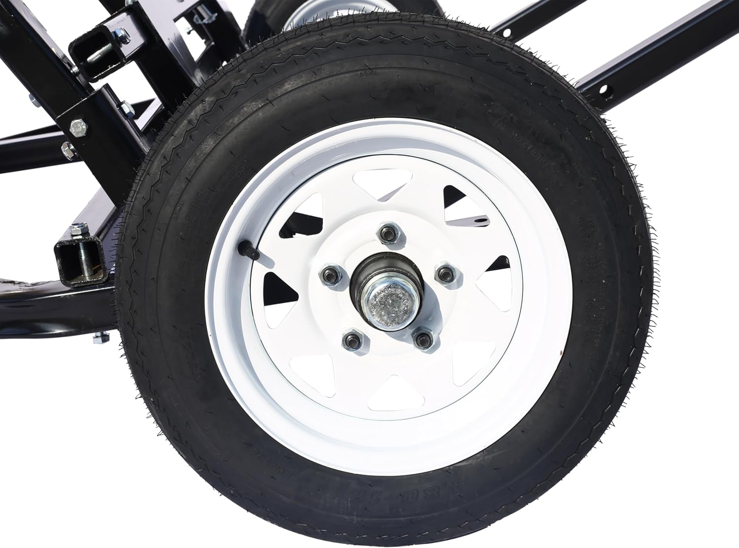 Adjustable Bale Mover, 1500 lb Capacity ATV UTV Truck Universal Round Hay Bale Hauler Trailer with Manual Winch, 4.80-12 Tubeless Tires, Heavy Duty Steel Frame, Black