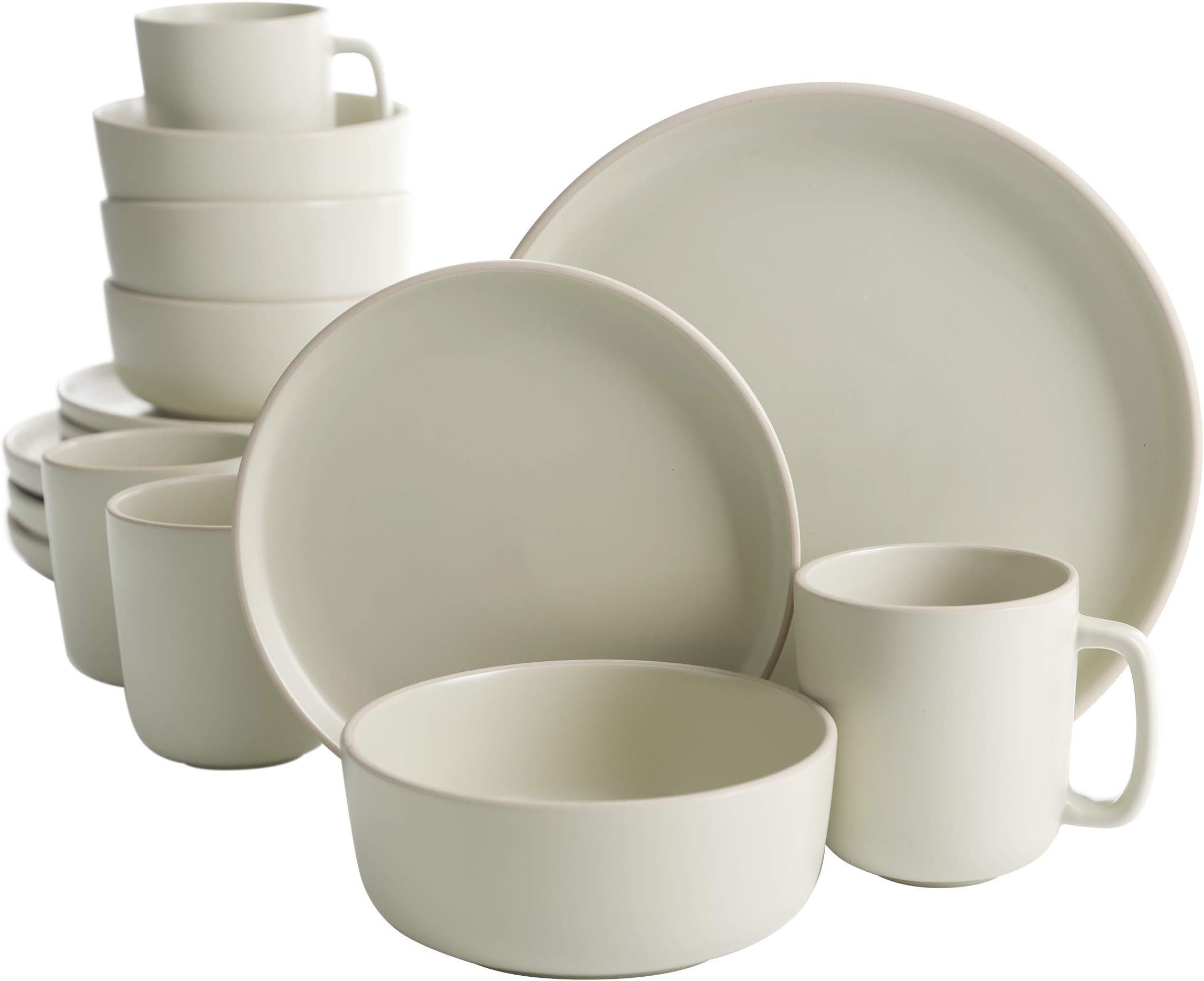 Gibson Home 127340.16R Dinnerware Sets, Service for Four (16pcs), Cream