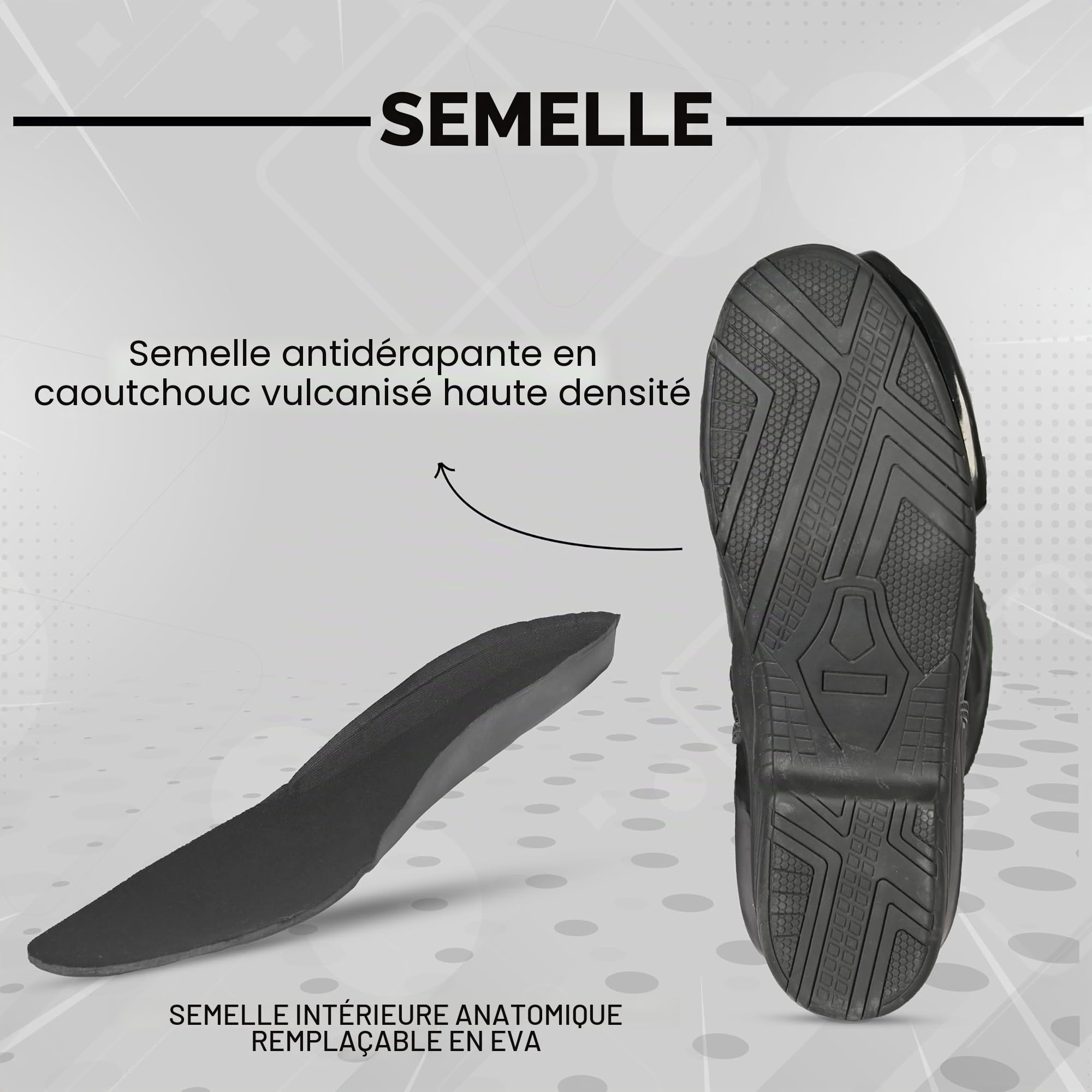 Générique Bottes de moto imperméables Storm en cuir véritable avec protection antidérapante pour la course et le sport, homologuées CE