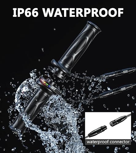 Miniatura 3 de Empuñaduras térmicas para motocicleta, agarre inteligente con calefacción ajustable de temperatura de cinco engranajes para motocicleta, agarre