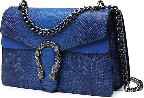 Miniatura 17 de MYHOZEE - Bolsos cruzados para mujer - Carteras de mano con estampado de serpiente - Bolsos de hombro de cuero con cadena - Bolsos de noche