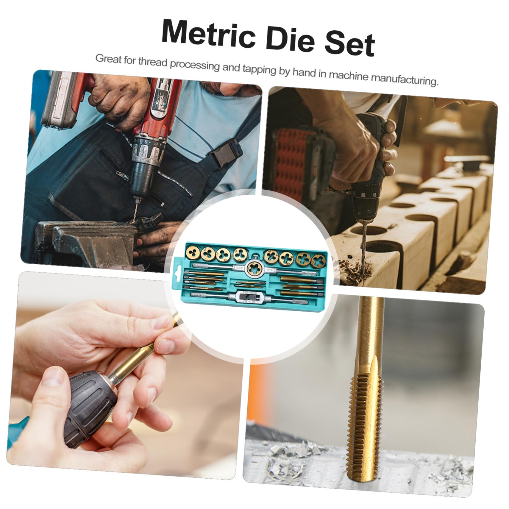 iplusmile Machos y Terrajas Herramientas para Roscar Llave para Machos de Roscar para Trabajos de Bricolaje Casa y Taller de Mecánica