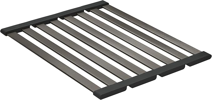 GROHE 40856AL0 - Estante plegable para platos grande, grafito duro cepillado