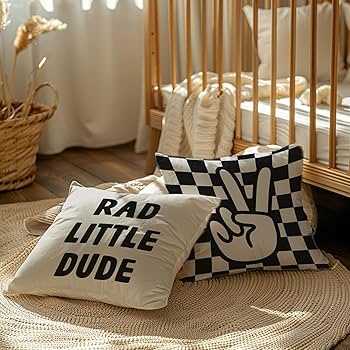 Amazon.com: FLDAS Checkered Pillow Covers, Rad Little Dude