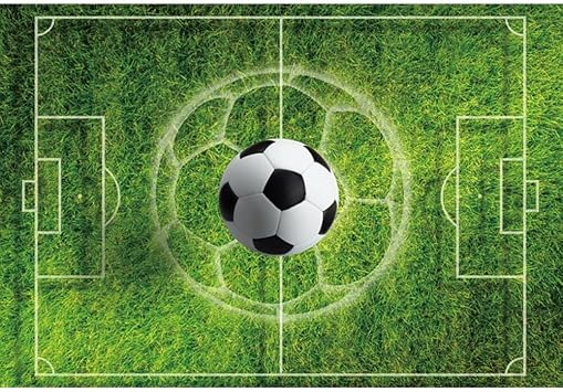 YongFoto 6x4ft Football Court Backdrop Football Green Grass Field Sports Game Party Stadium Soccer Theme Photography Background Sports Birthday Party Boys Children Adult Portrait Photo Studio Props