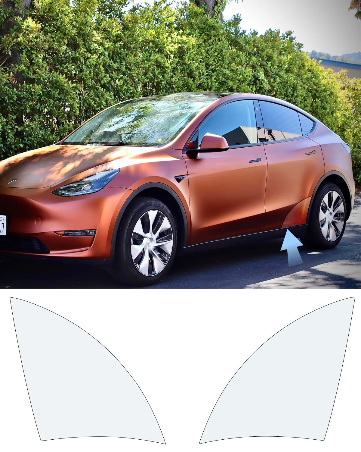 KKTR-CARUpgrade Clear Paint Protective Film Shields PPF, 8 Mil Thick Lower Rear Door Clear Bra PPF Decal Film Compatible with Tesla (Upgrade Clear Rear Door PPF Film 2 pcs) (Model Y)