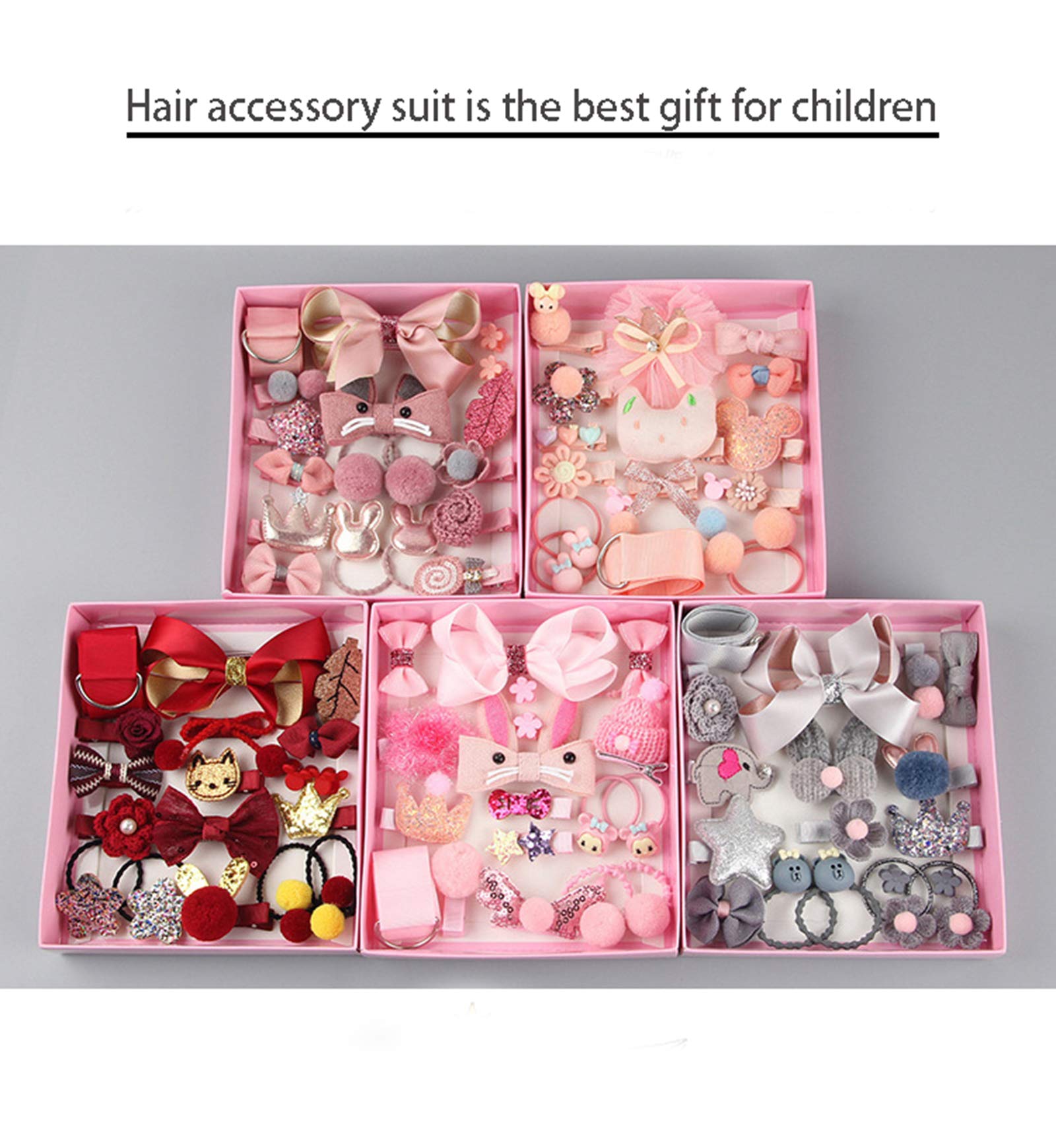 Cofanetto 18 Fermagli Per Capelli Per Bambine | Forcine Con Fiocchi E Fiori, Idea Regalo Rosa Per Natale E Compleanni - 2