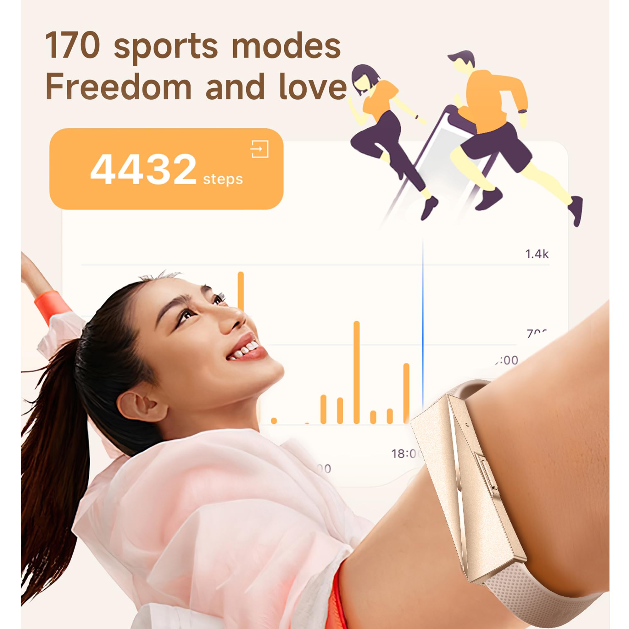 Orologio contapassi con 170+ modalità sportive,Monitoraggio Del Sonno Della Frequenza Cardiaca e Dell'attività,Fitness tracker 60 giorni di standby IP68 cardiofrequenzimetro da polso tracciamento GPS