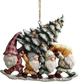 Gnome Christmas - Acrylic 2D Pendant Tree Ornament Holiday Decor