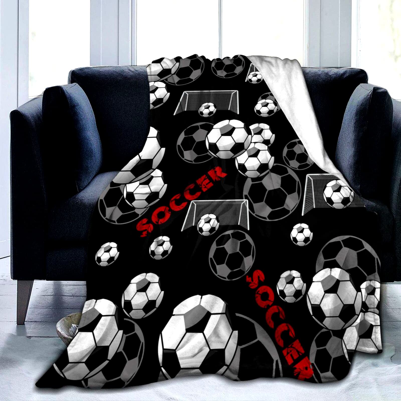 Football City Throw Blanket - 62" X 52" Soft Flannel Sports Blanket For Fans (Team Colors)