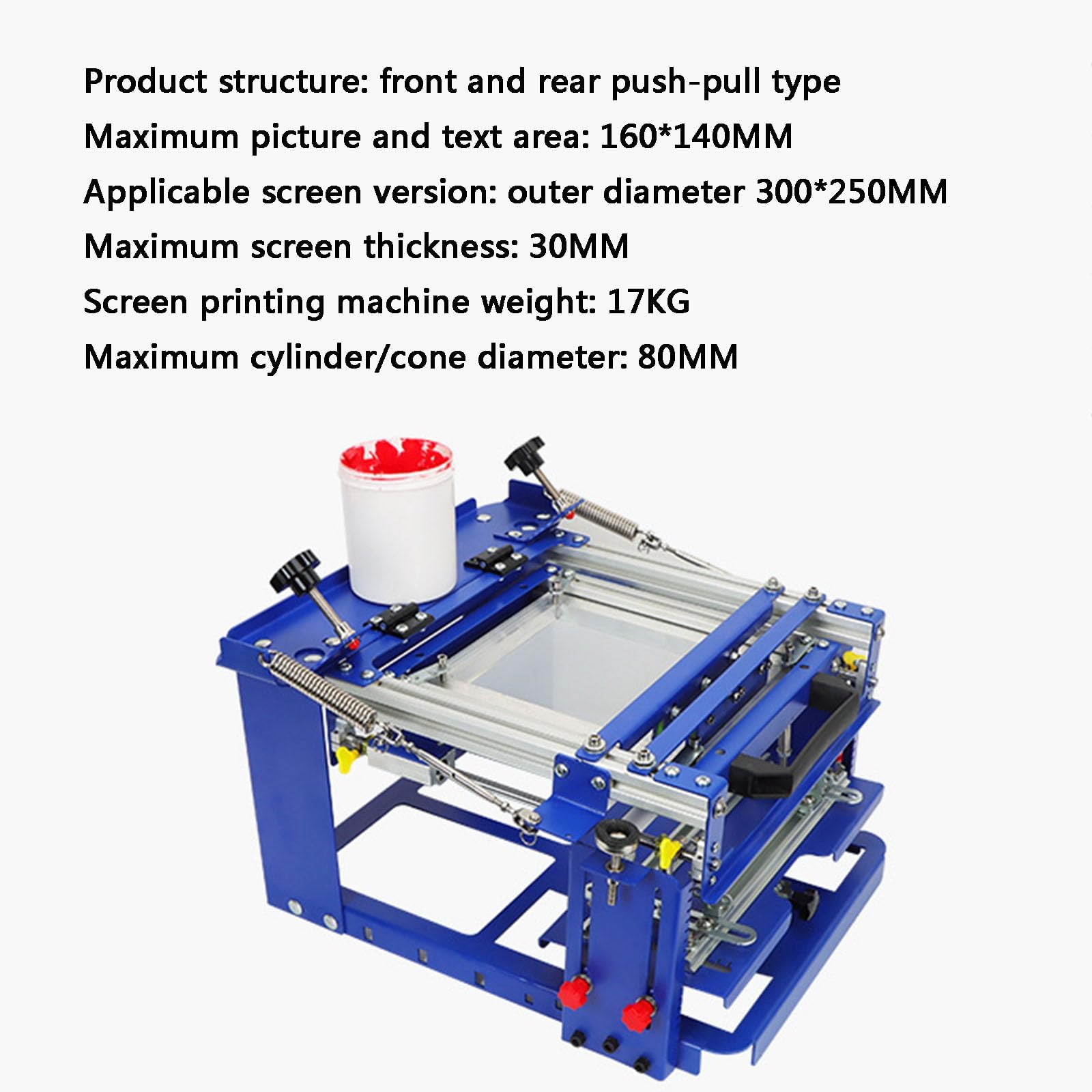 Macchina Serigrafica, Macchina da Stampa Serigrafica a Cilindro, Area Grafica Massima 160 * 140 Mm, per Prodotti Cilindrici E Conici Inferiori a 80 Mm