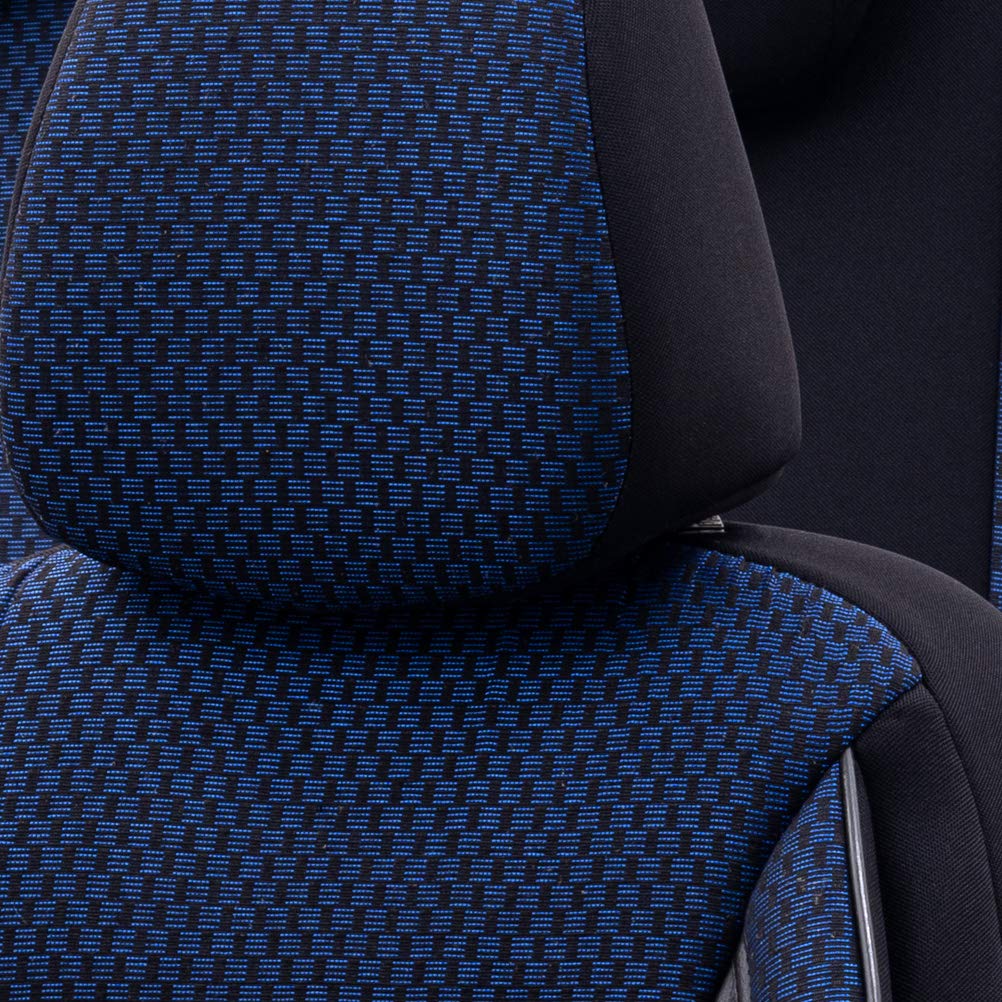 OtoM Fundas de Asiento universales de Tela 'SelectedFit Sports' Negro/Azul - 11 Piezas - compatibles con airbags Laterales
