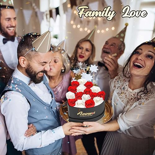 Miniatura 8 de ADDWel Eternal Fresh Roses con fragancia natural, ramo de rosas preservadas de 16 piezas en caja en forma de corazón, regalos para mamá, novia,
