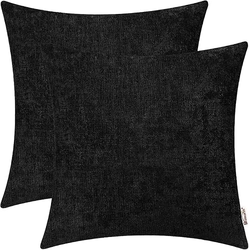 Miniatura 8 de Juego de 2 fundas de almohada acogedoras BRAWARM para sofás, decoración del hogar, de felpilla lisa teñida y a rayas