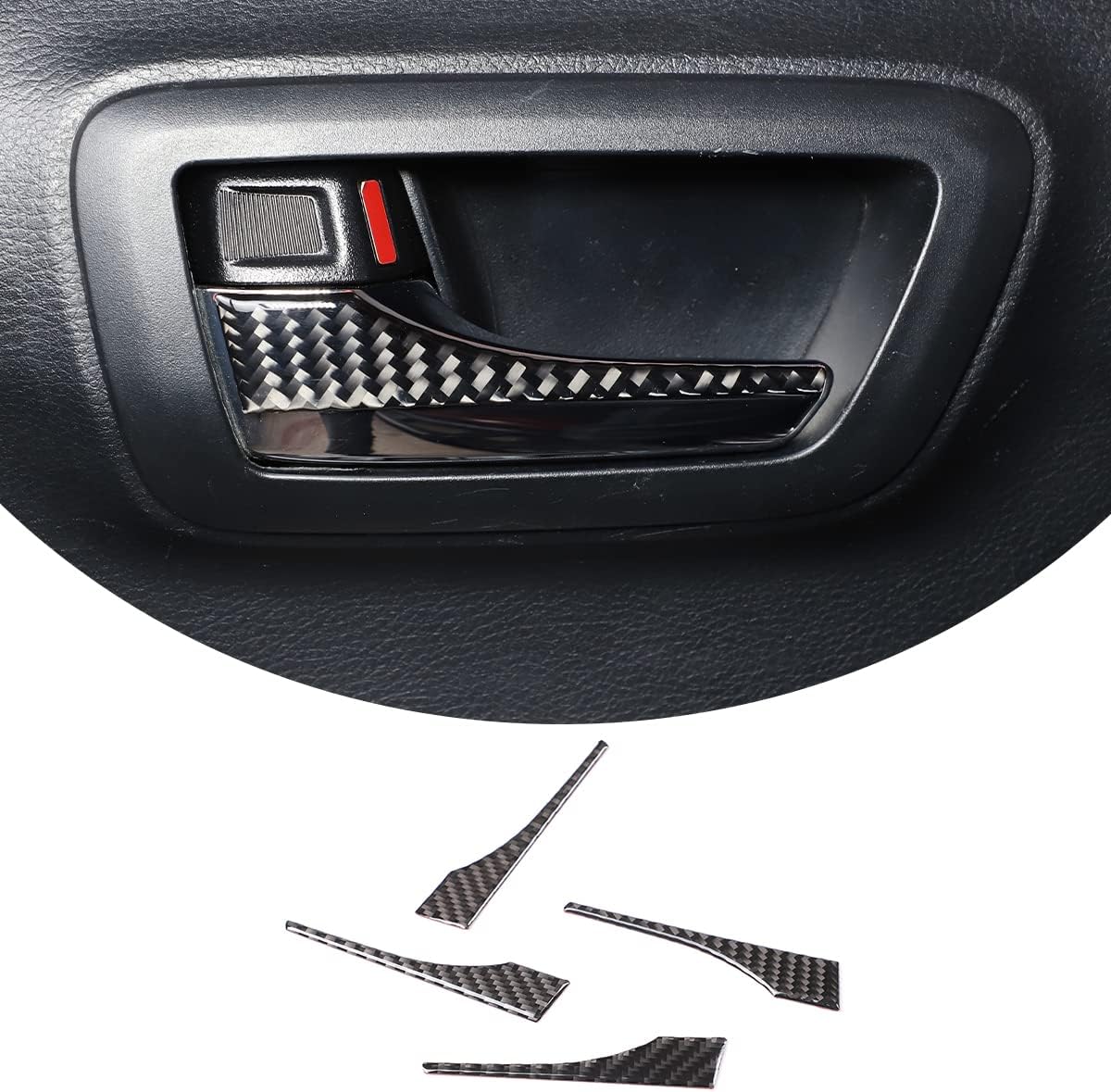 for Toyot@ Tacoma 2015 2016 2017 2018 2019 2020 2021 2022 2023 Soft Carbon Fiber 3D Sticker Inner Door Handle Trim Interior Car Accessories (Black Carbon Fiber)